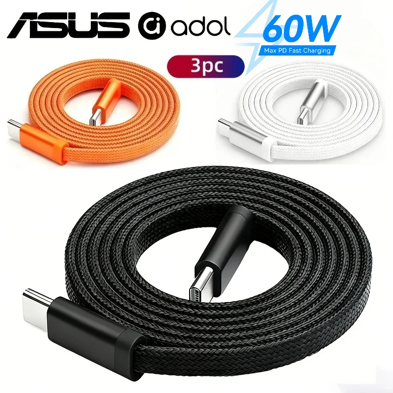 ASUS 60W USB-C Magnetisches Schnellkabel für iPhone 15 16 17, Schnell-Ladekabel für Macbook Laptop, Typ-C-Kabel für Samsung Xiaomi