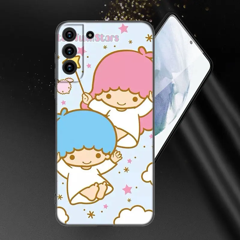 The Little Twin Stars Phone Case For Samsung Galaxy S23 S21 S20 FE S24 S22 Ultra S10E S10 S9 S8 Plus Black Silicone Cover