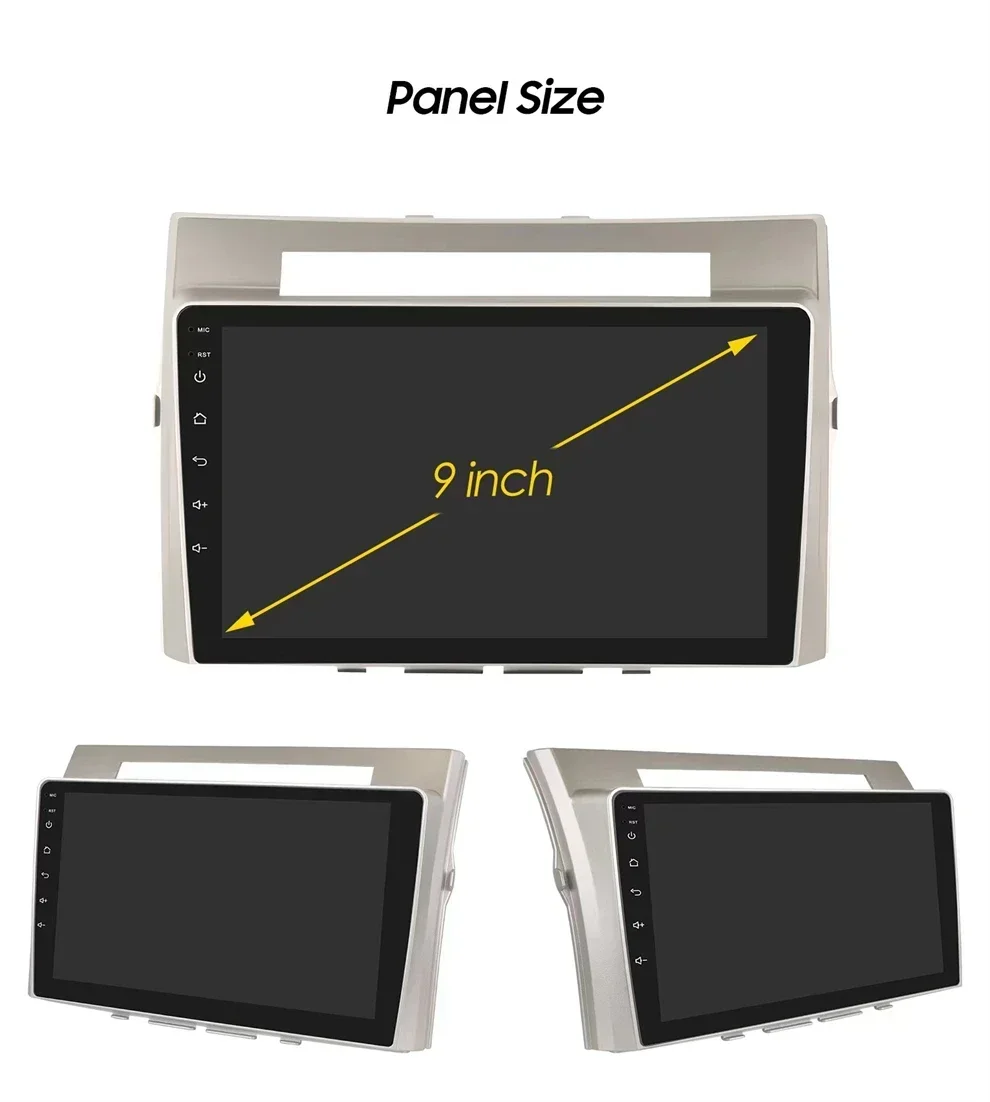 Autoradio Android 13, Carplay, Stéréo, GPS, DVD, Unité Centrale, 2 Din, Lecteur pour Toyota CorTrustVerso AR10 (2004, 2005, 2006 -2009)