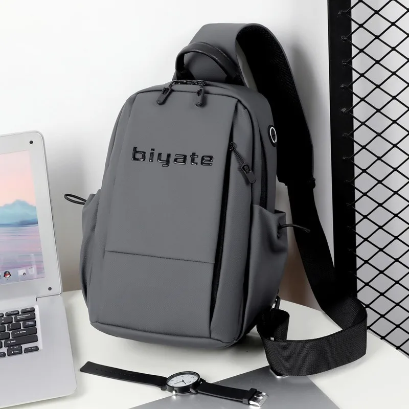 Men's chest bag, anti-splash film water, multi-functional, multi-pocket, dirt-resistant, lightweight, hand-held crossbody bag