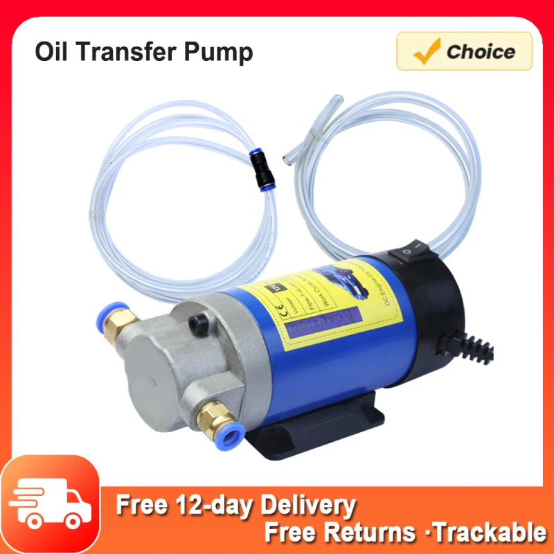 Fuel Transfer Pump, 12 Volt Portable Oil Pump Electric DC Engine Oil Transfer Pump Kit for Car Truck Ship Oil Transfer Pump