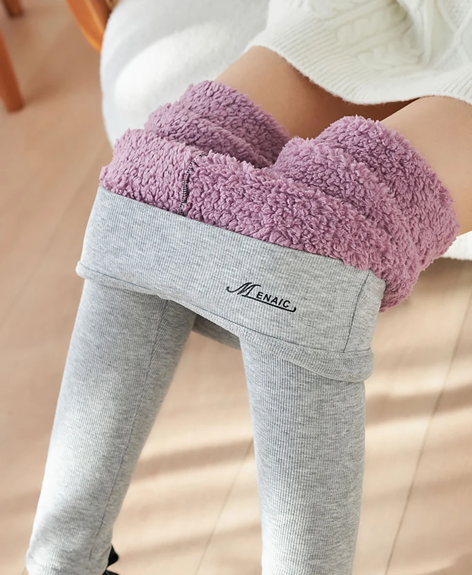 Mit Fleece gefütterte Themal-Leggings, Thermohose, warme, dicke Strumpfhose, Fleece-Strumpfhose, Beinwärmer, Kältebeständigkeit, gehen im Freien für den Winter – Detail 4