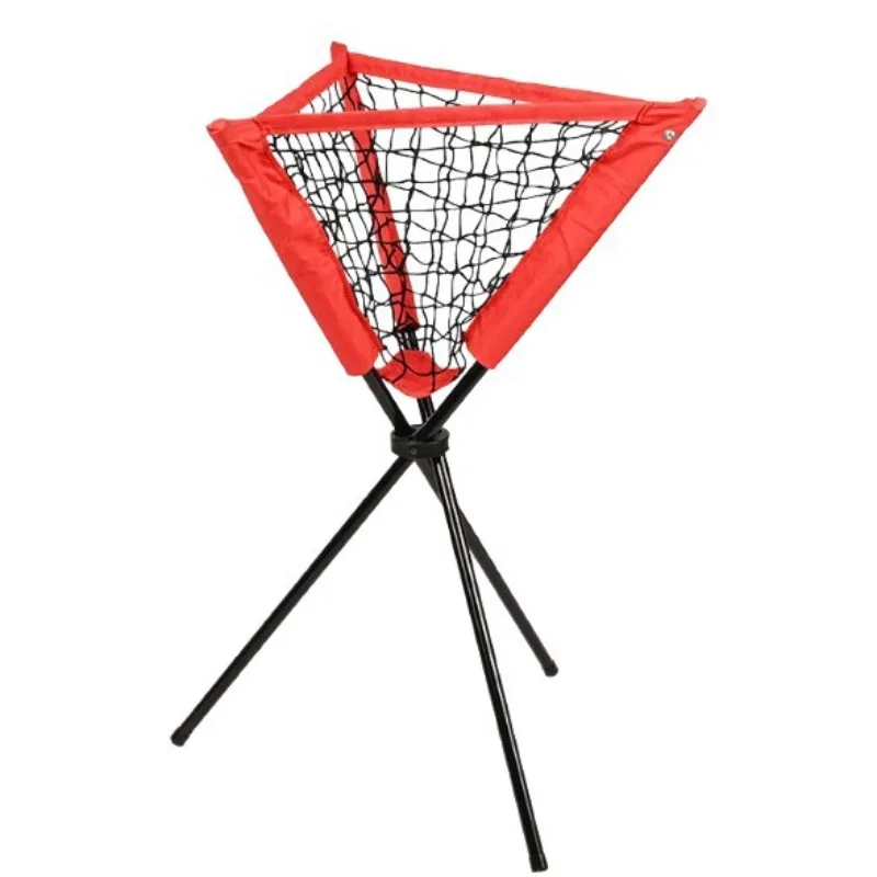 Baseball and softball net bag triangle collecting rack, portable collecting device, movable ball collecting net