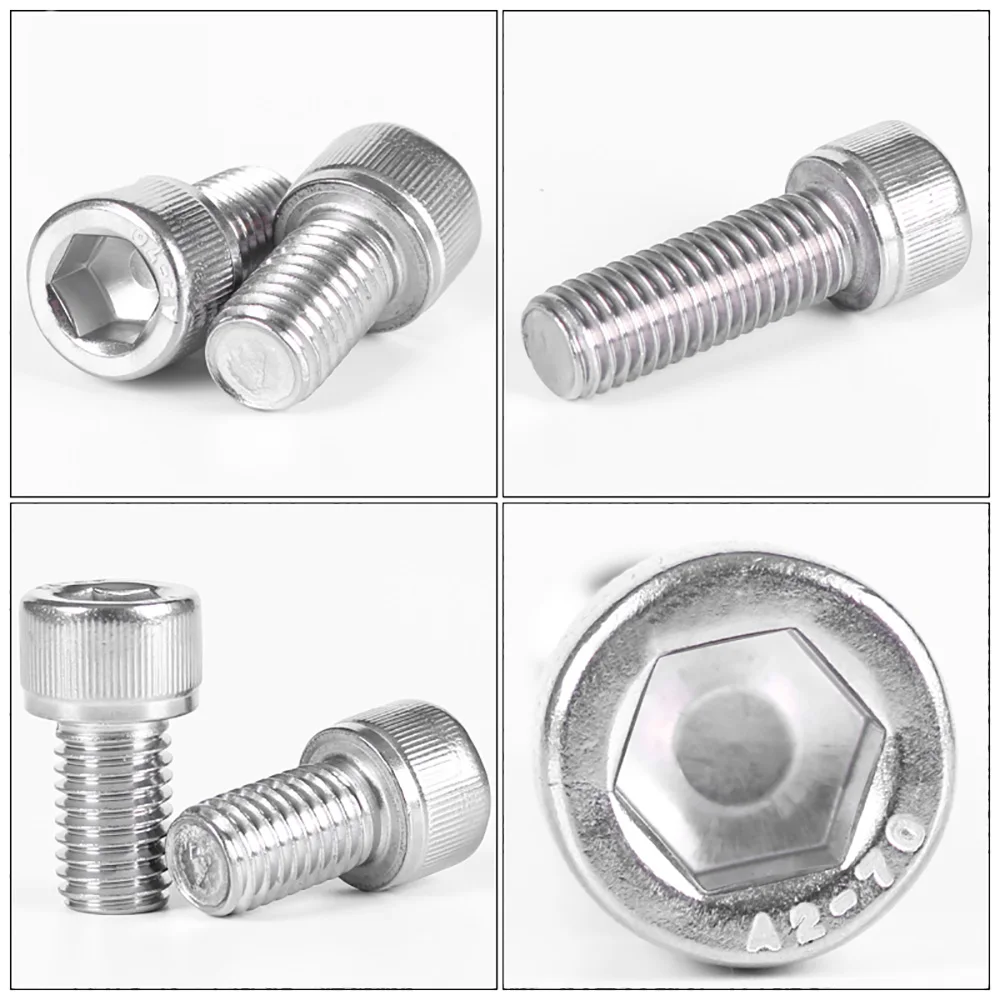 Anti Corrosion 304 Stainless M3 Inside Hex Cap Bolts 3mm-130mm Smooth Cheese Head Outdoor Frame Marine Fixing Hardware MarineA2