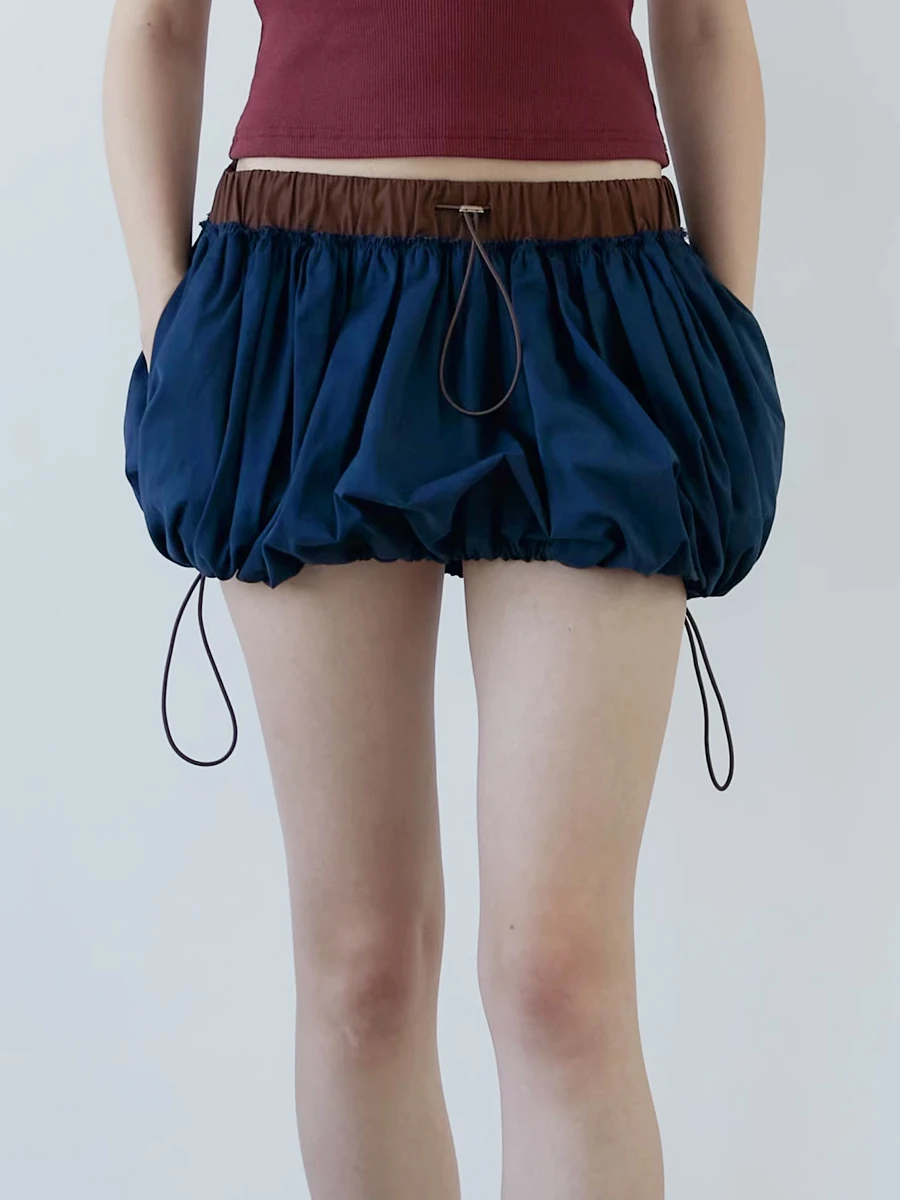 

Women s Y2k Bubble Mini Skirt Casual Ruffle Hem Pleated Short Puffball Skirt Beach Balloon Short Skirts Lantern Skirt