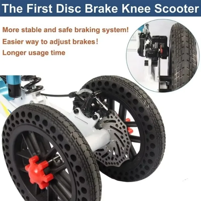 سكوتر الركبة المحدث بالكامل لإصابات القدم العكازات المدمجة، مشاية الركبة بفرامل القرص، مشاية الركبة القابلة للطي لجميع التضاريس