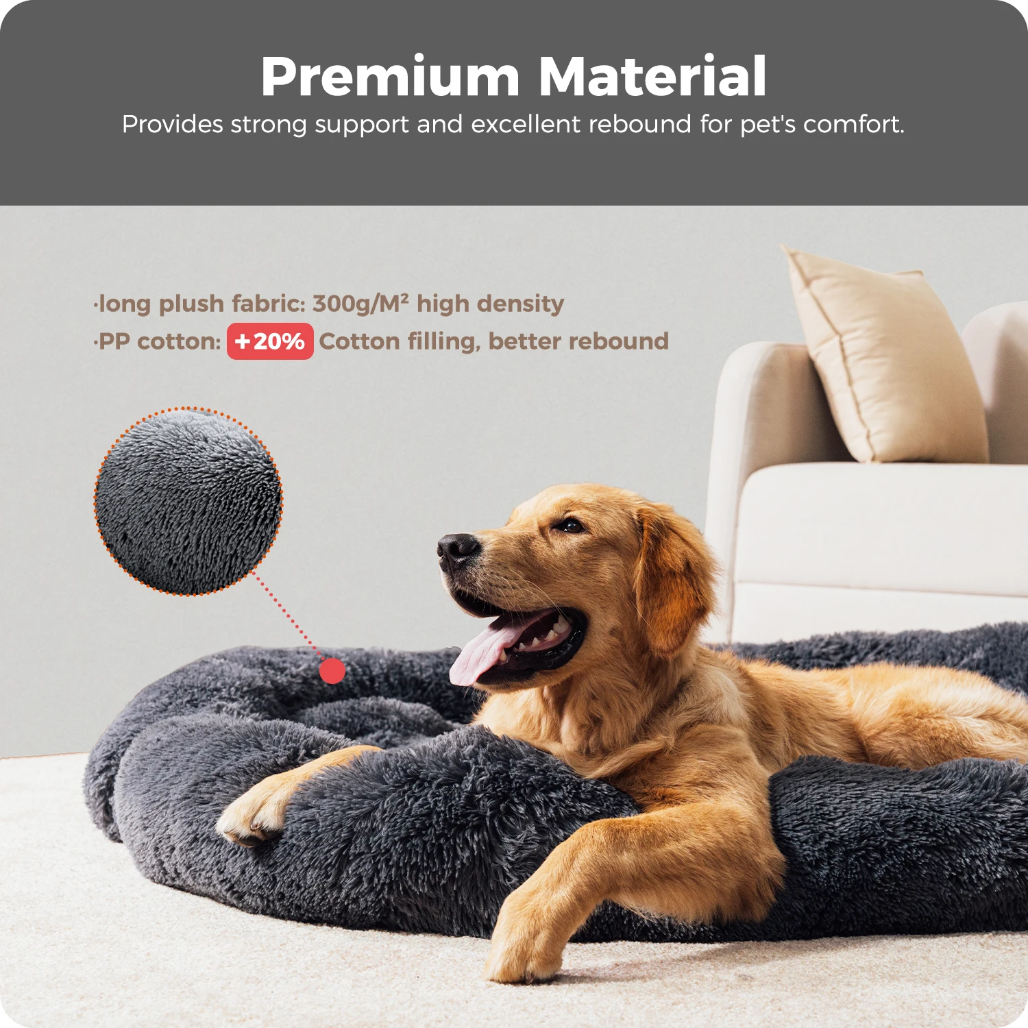 Dog Bed Large Sized Dog, Fluffy Dog Bed Couch Cover, Calming Large Dog Bed, Washable Dog Mat for Furniture Protector,Perfect for