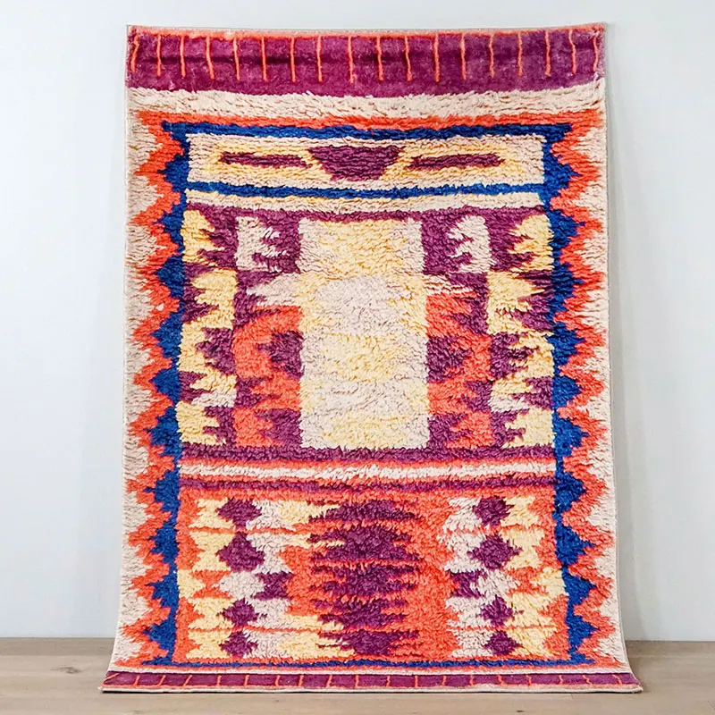 Colorful Ethnic Bohemian Living Room Carpet Soft Fluffy Bedroom Bedside Rug Thick Morocco Nordic Plush Area Rug Coffee Table Mat