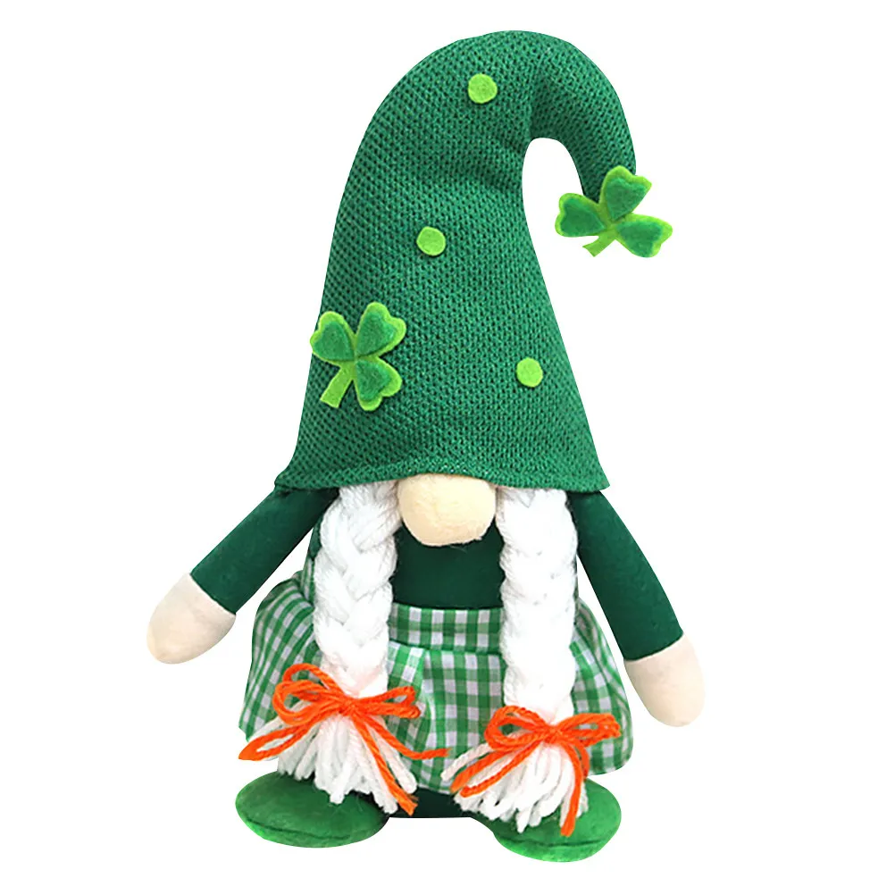 Green Day Gnome Girl Tabletop Ornament for Festival, Holiday & Party Home Decor