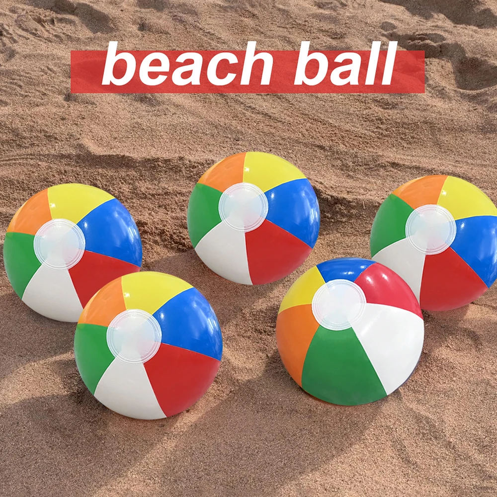 6pcs Colorful Inflatable Beach Ball Summer Holiday Swimming Pool Party Game Ball Set