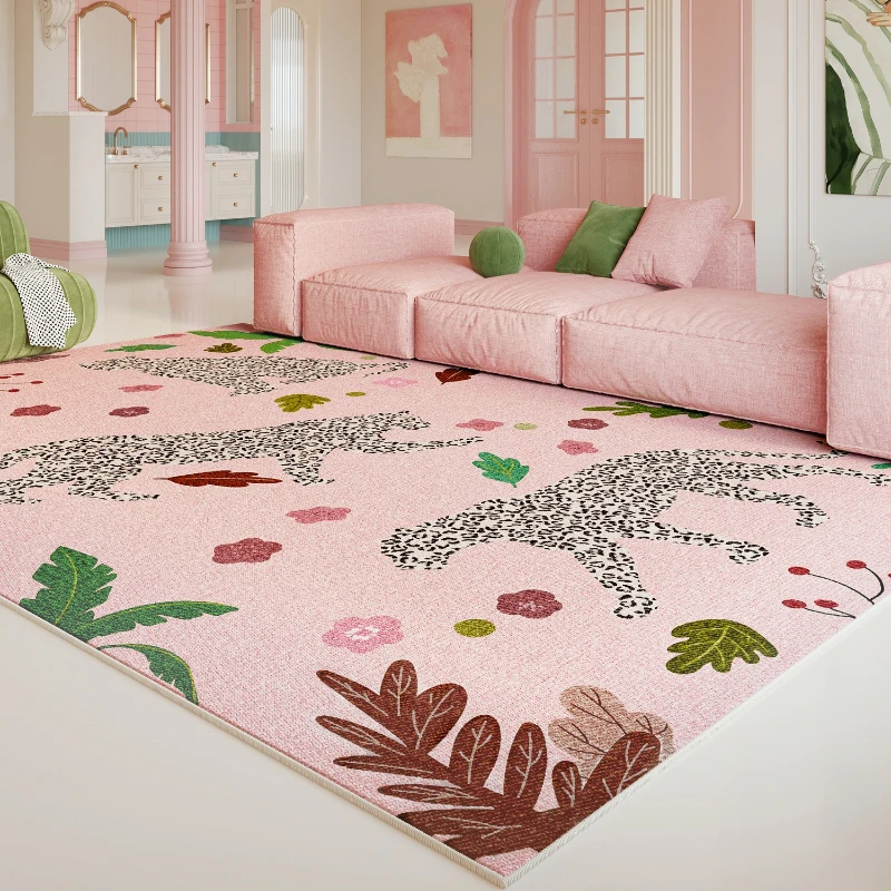 Large Area Bedroom Decor Pink Carpet Fluffy Soft Lounge Floor Mat Light Luxury Carpets for Living Room Thick Plush Cloakroom Rug