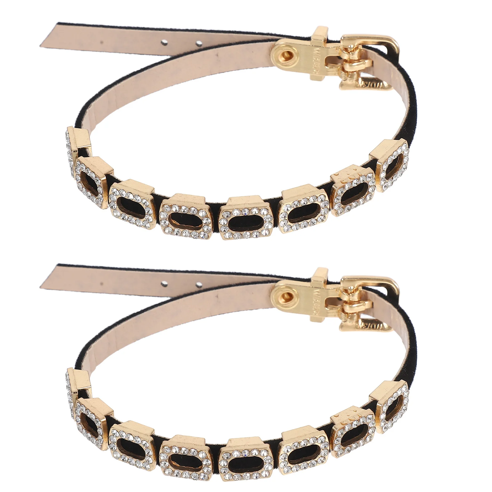 

1Pair Heel Strap Bands Anti-Slip Rhinestone Detachable High Heels Shoe Accessories Adjustable Length for Women