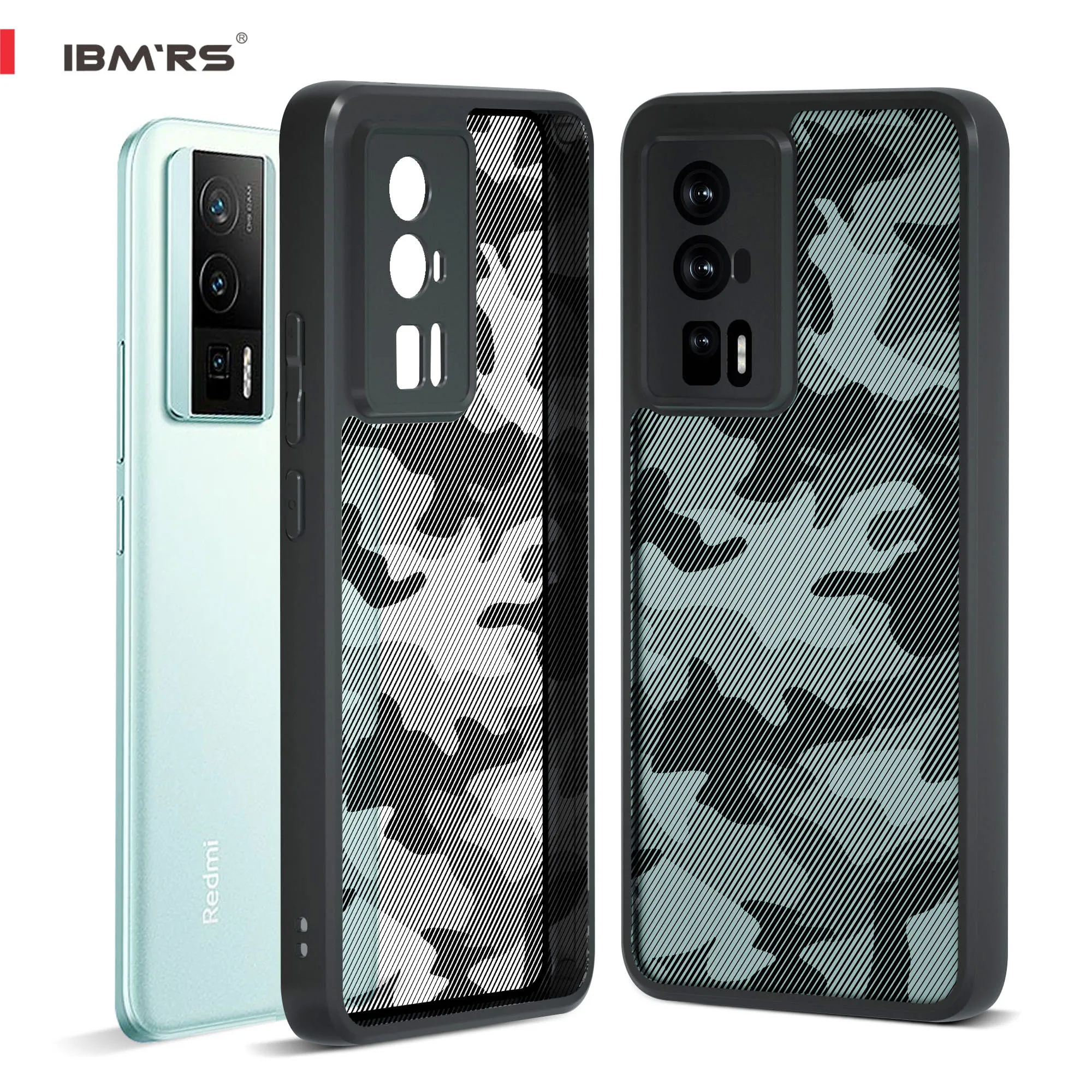 

IBMRS for Xiaomi Redmi K60 Pro Case [Military Drop Protection]Shockproof Matte Translucent Slim Phone Case ,Camo Black