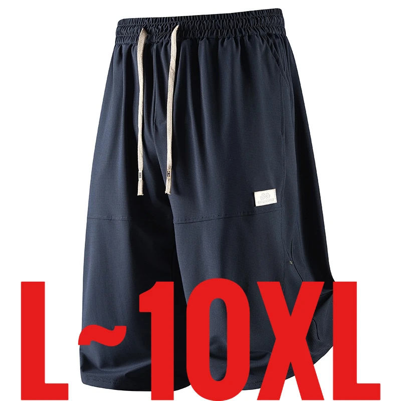 Pantalones Cortos Casuales Largos para Hombre, Talla Extra Grande 10XL, 3/4 de Longitud, de Seda Helada, Bermuda Masculina de Secado Rápido, Talla Grande, por Debajo de la Rodilla, Capri, Pantalones Cortos