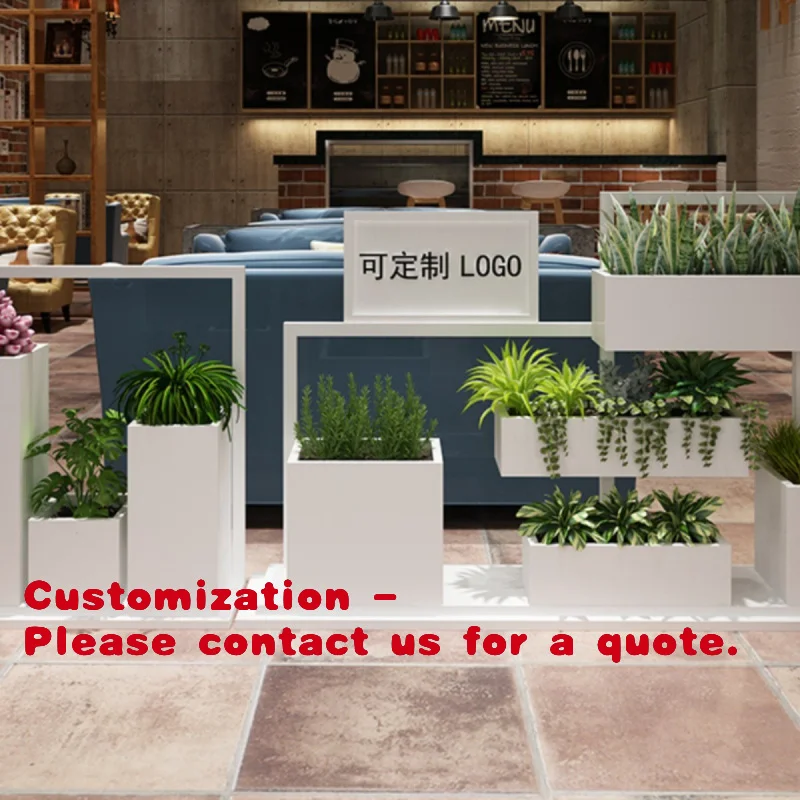 

Customize.Restaurant Indoor Outdoor Flower Stand Partition Iron Art Flower Box Rustproof Metal Flower Bed Combination O