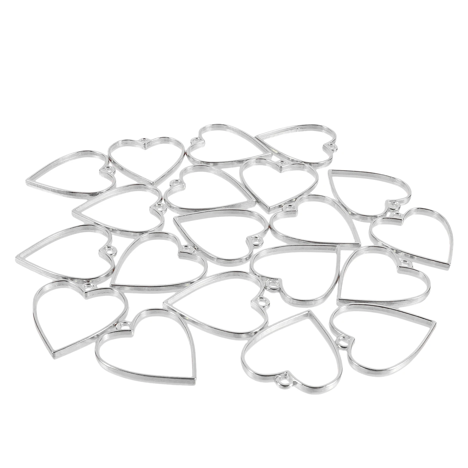 

20pcs Heart Shaped Bezel Pendant Accessories for Necklace Making Jewelry Craft Alloy Pendants DIY Decorative Charm