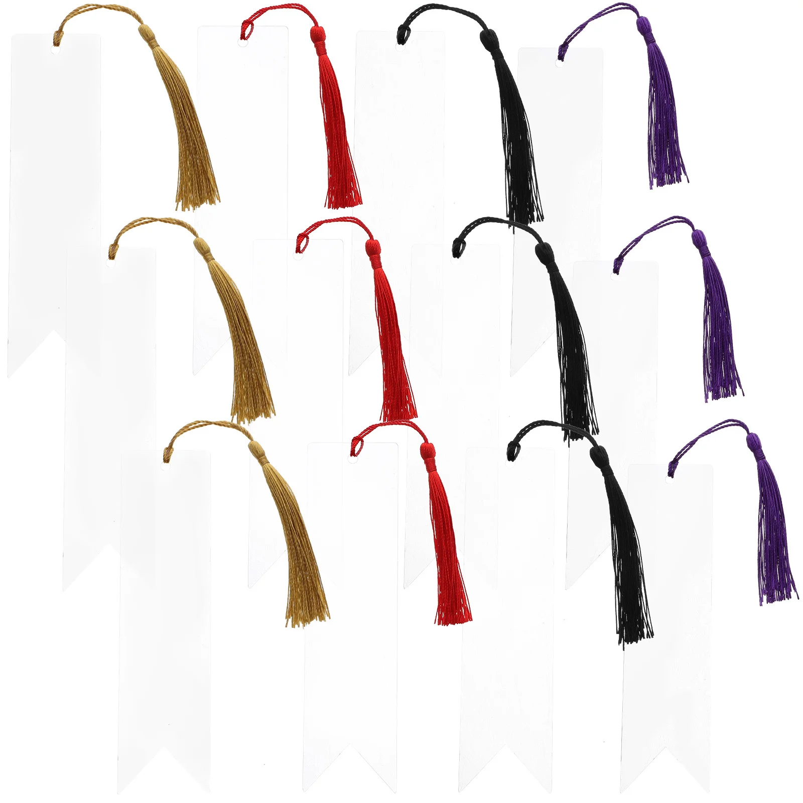 

12Pcs Acrylic Bookmarks Blank Clear Sturdy Acrylic Page Markers with Tassels Ideal for Reading Study Gift DIY Accessories