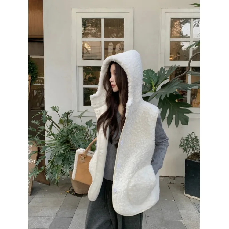 

Женский шикарный жилет из меха ягненка, осенне-зимний новый теплый универсальный антивозрастной мягкий уютный многослойный верхняя одежда для поездок на работу