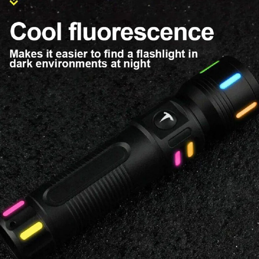 2000LM Rechargeable Flashlight 2000mah Built-in battery Fluorescence ABS Portable High Power Led Flashlight Emergency Led Torch