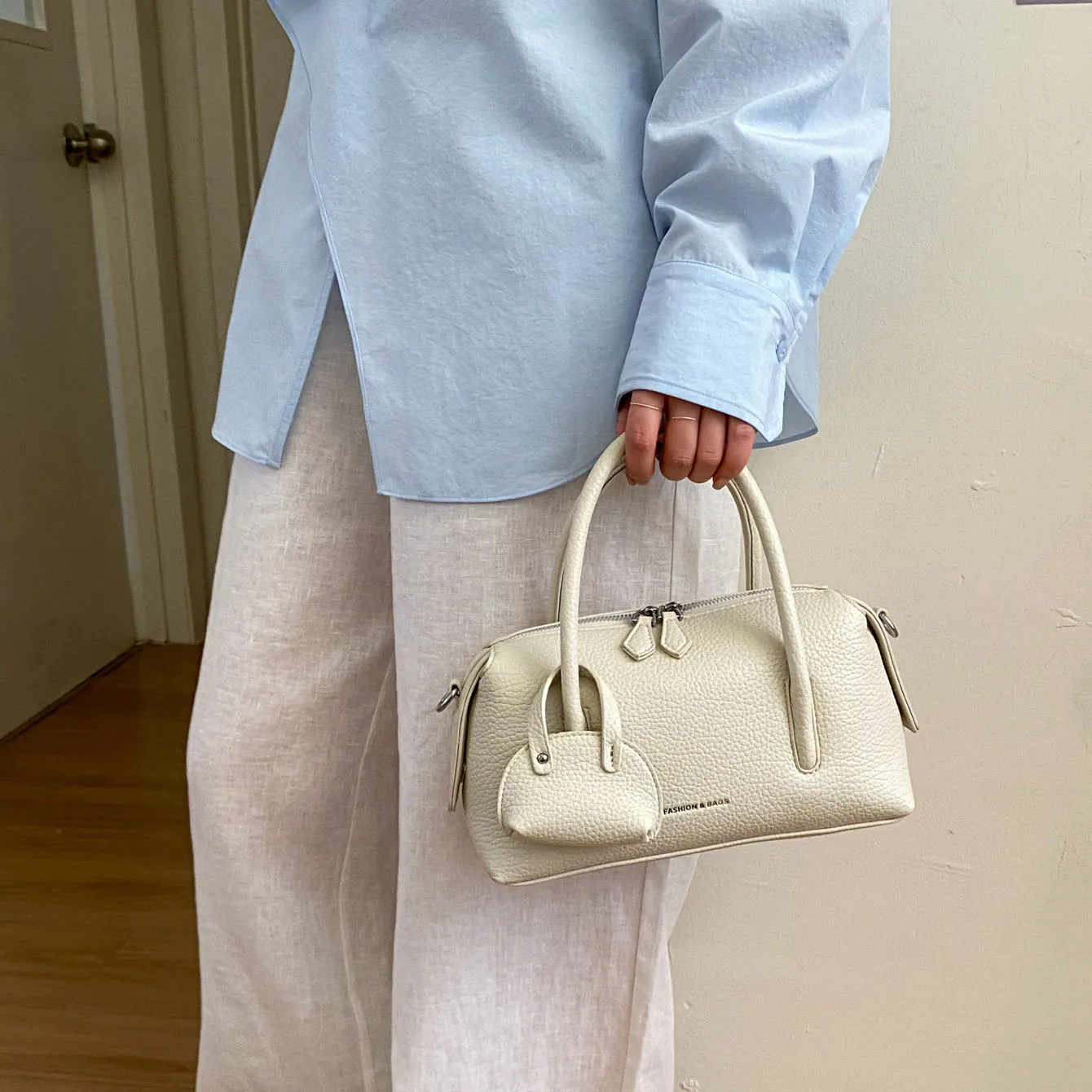 

French Fashion Women's Crossbody Bag 2026 Spring Summer New Luxurious Design Pu Simple With Purse Pendant Pillow Handbags