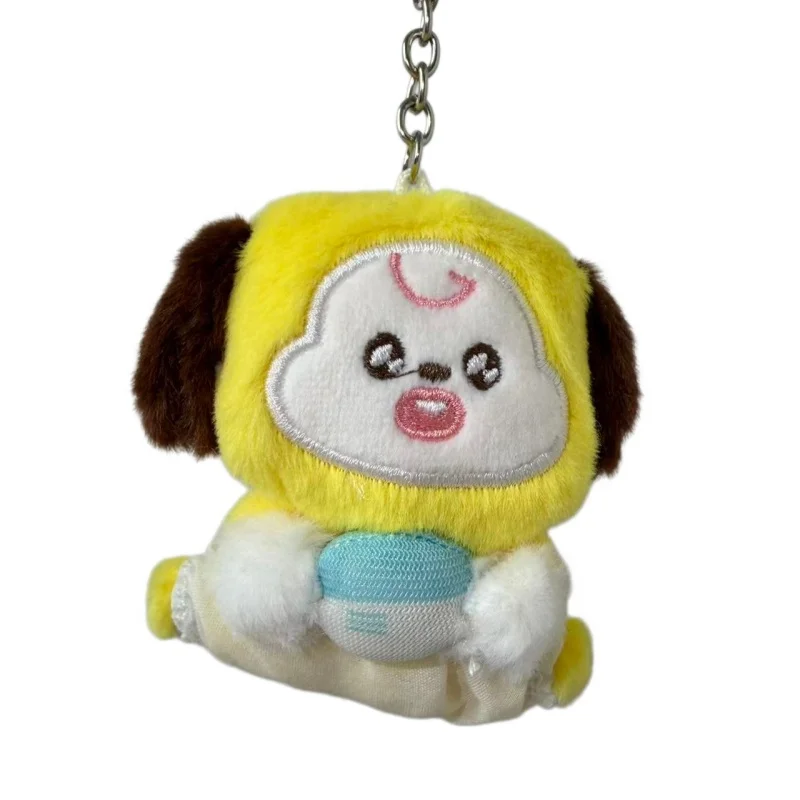 Cute Milk‑Bottle Theme Animal Plush Keychain Series Soft Stuffed Doll Pendant Kawaii Bag Charm Multiple‑Styles Kids Gift