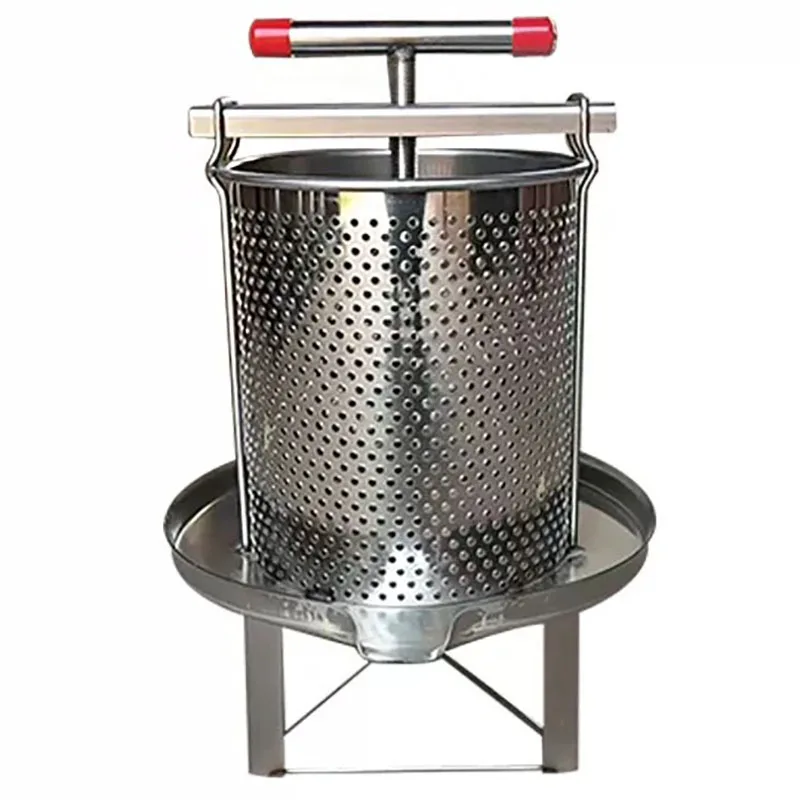 Stainless steel honey extractor manual beeswax honeycomb press fruit wine press natural juice machine beekeeping equipment