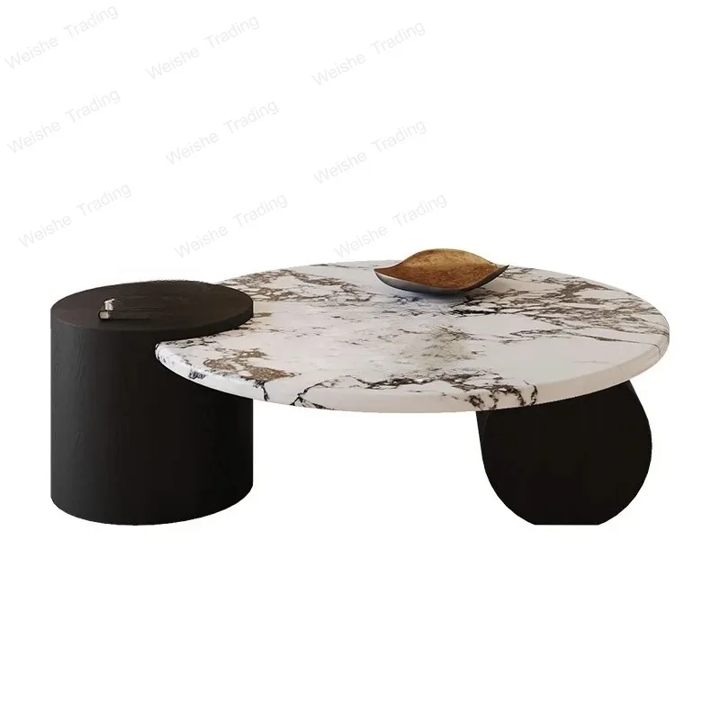 

Круглый стол в стиле ретро Calacatta, итальянская современная роскошь для небольших помещений, устойчивый к царапинам и воздействию тепла.