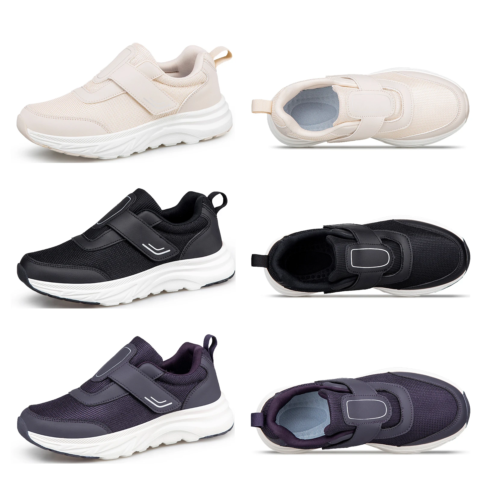 

Женские регулируемые кроссовки EasyTop Wings для диабетиков, удобные спортивные кроссовки для ходьбы, мягкие туфли на липучках для пожилых женщин.