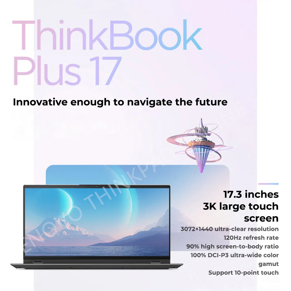 Lenovo ThinkBook Plus 17 Laptop Notebook 12th Intel i7-12700H 16GB LPDDR5 512GB SSD 17.3-inch 3K Touch Backlit Display LCD120Hz