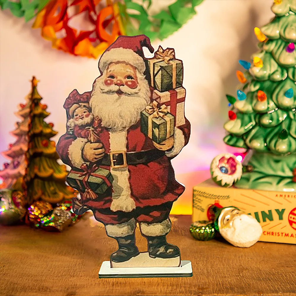 

Spot Christmas New Wooden Santa Table Decoration Ornament Christmas Holiday Party Atmosphere Ornament