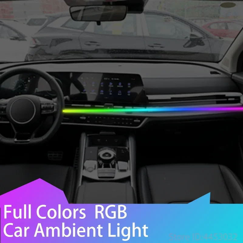 For Kia Sportage R Forte Sorento Soul Rio 3 Carnival LED Car Ambient Light Dashboard RGB Hidden Flowing Lamp 64 colors USB 1.1m