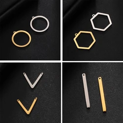 5pcs/lot Gold Color Stainless Steel Geometric Charms for Jewelry Making DIY Pendant for Earring Bracelet Necklace Wholesale