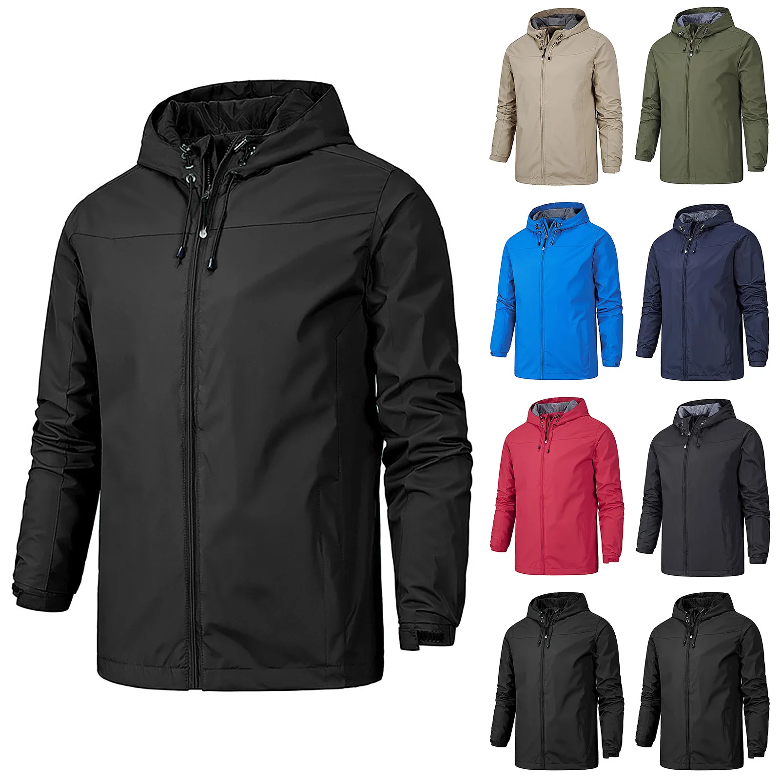 

Mens Windbreak Quick Drying Coat Outdoor Sports Long Sleeve Hooded Sweatshirt Tops Camping Climbing Fishing Hiking Jacket