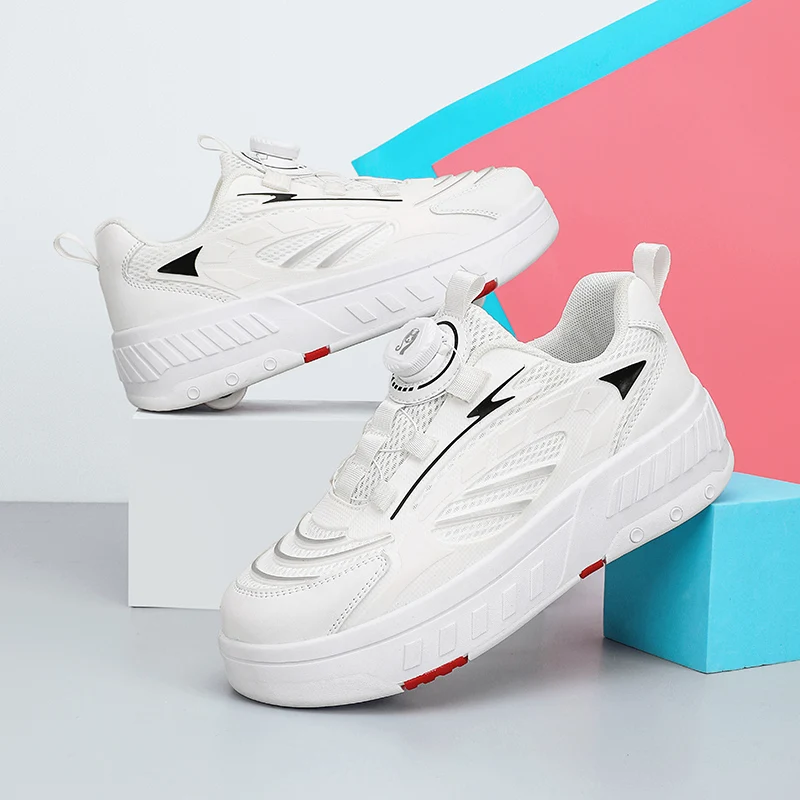 

2025 Winter Kids' Roller Sneakers: Wear-Resistant Invisible 4-Wheel Auto-Retractable – Wheeled Shoes for Boys