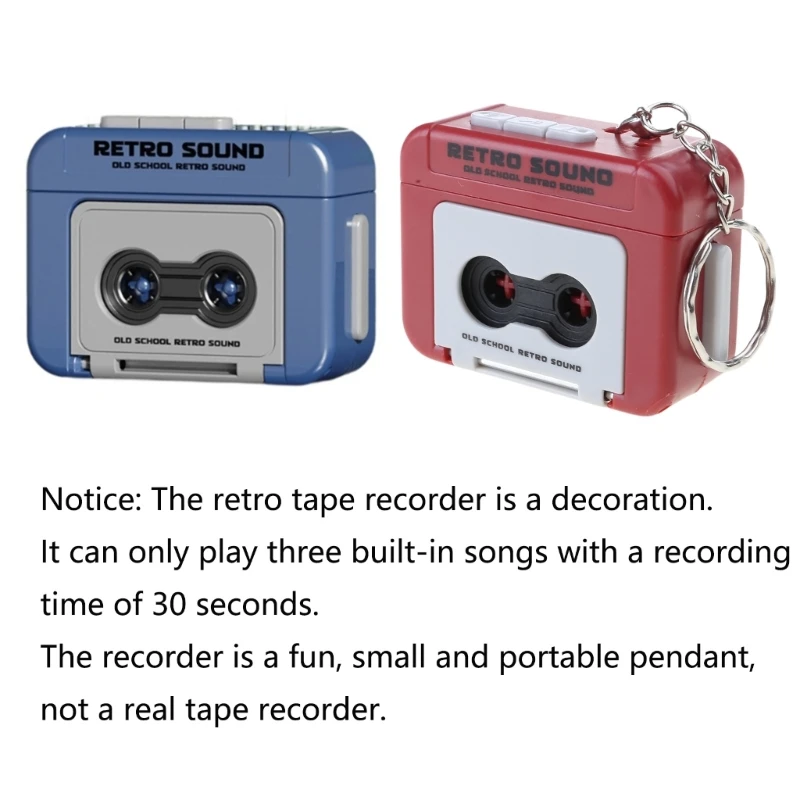 클래식 스타일 미니 레코더 카세트 플레이어 음악 애호가 애호가를위한 휴대용 음악 플레이어