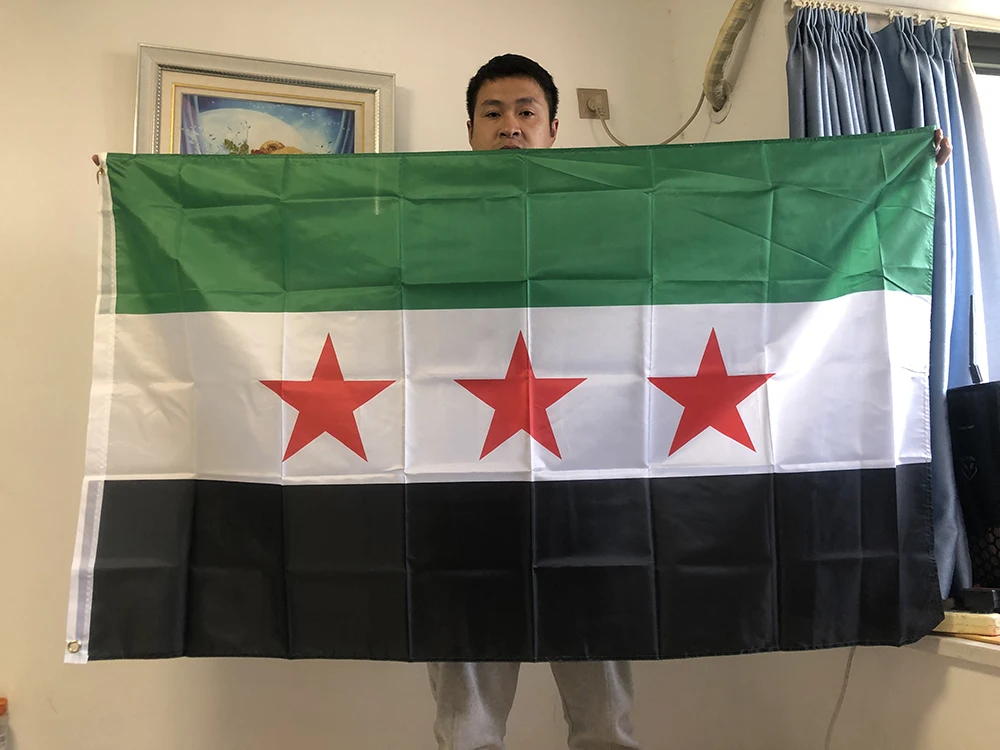 SKY FLAG Syria Flag 90*150cm The Syrian Arab Republic Syrian Three Star Flag Banner Hanging Home Decoration Flags