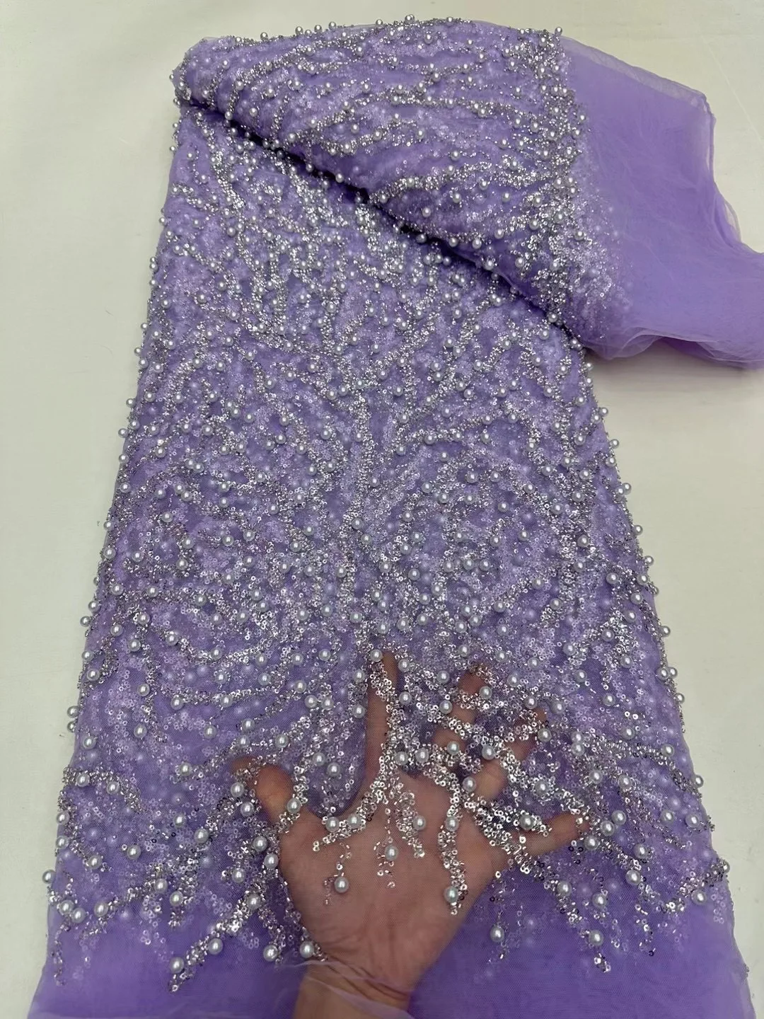 2024 moda elegante ricamo francese tessuto di pizzo con perline africano nigeriano con tessuto di paillettes per abito da sposa