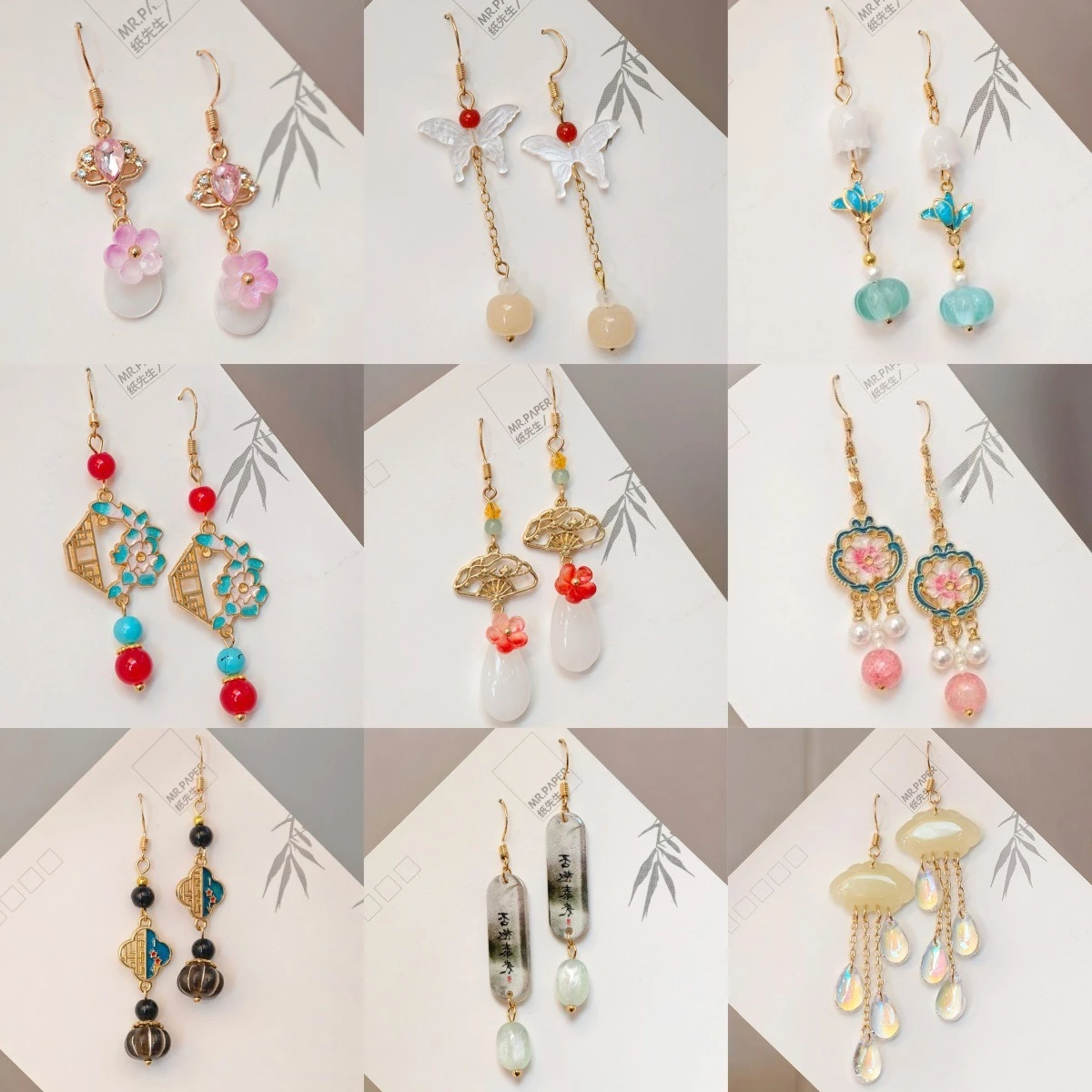 

Traditional Chinese Retro Court Style Earrings for Women Ancient Charm Flower Shaped Colorful Jade Pendant Elegant Jewelry 2026
