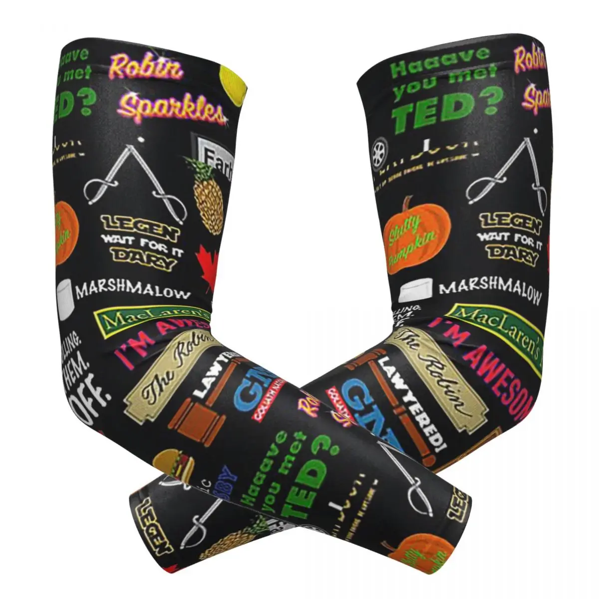 How I Met Your Mother Himym Tv Show Collag أكمام أذرع تبريد خارجية من الشمس فوق البنفسجية غطاء حماية صيفي لركوب الدراجات وأكمام وشم