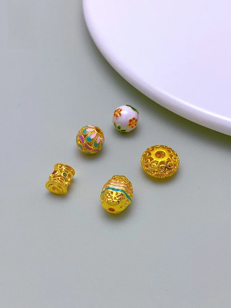 

Traditional Sand Gold Flower Ball Beads Bracelet Stringing DIY Buddhist Bracelet Hand Chain Top Bead Waist Chain Separator Ac...