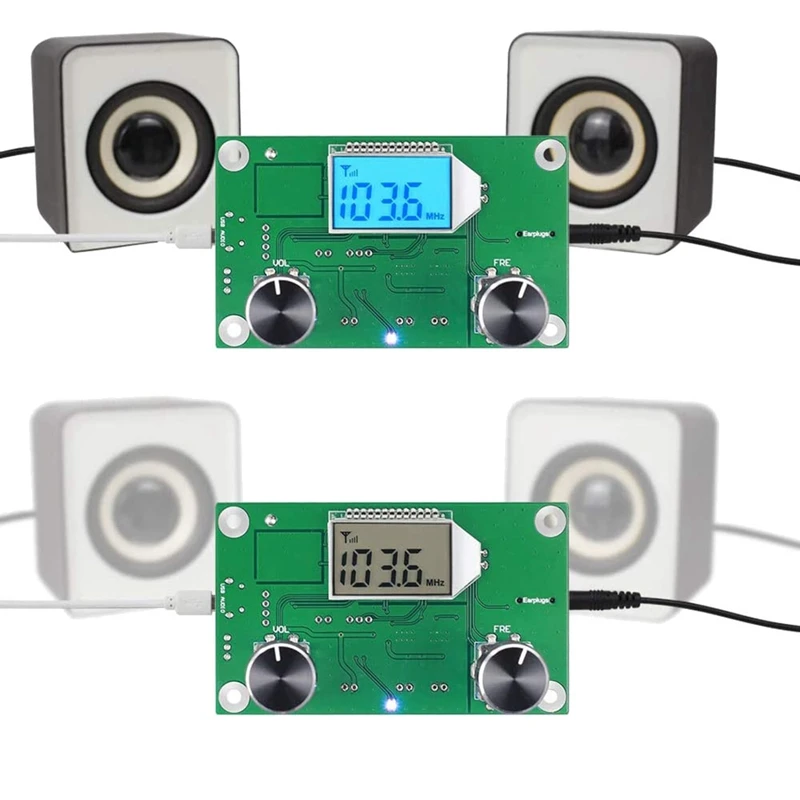 Platine – panneau récepteur sans fil pour petits adultes, 87.5-108Mhz 3V 3.7V 4.5V 5V, Module stéréo Mono écran LCD