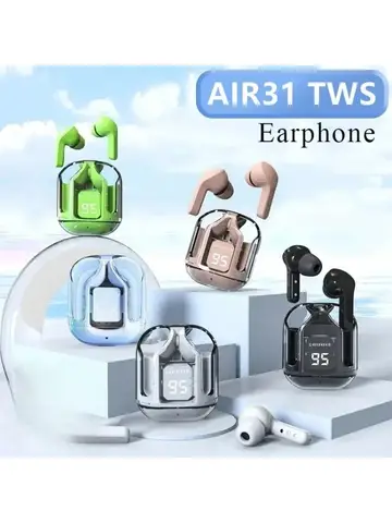 Original T2 Wireless Bluetooth Earphone Transparent HIFI Headphones LED Power Digital Display Stereo Sound Earphones for Xiaomi