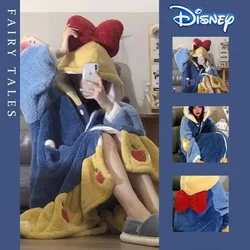 Disney-Conjunto de camisón de Blancanieves para mujer, ropa de dormir con pantalones de ganador, vestidos cálidos de lana de Coral, Disfraces para el hogar, regalos para niñas