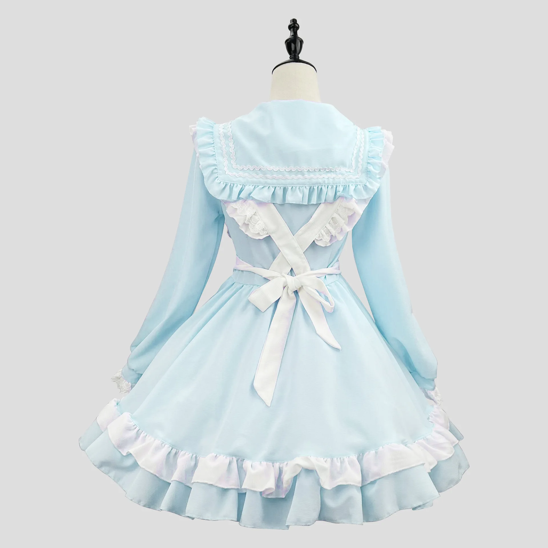 Rosa lolita kleid anzug sailor lolita set maid cosplay kostüm blau lang ärmel ige kawaii diener uniform halloween kleidung