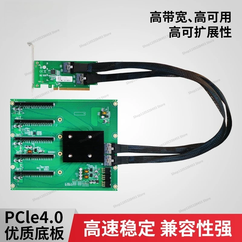 For PCI-E X16 To 8654 Expansion Card Switch 4.0 Graphics Card Server GPU Baseplate Adapter Card