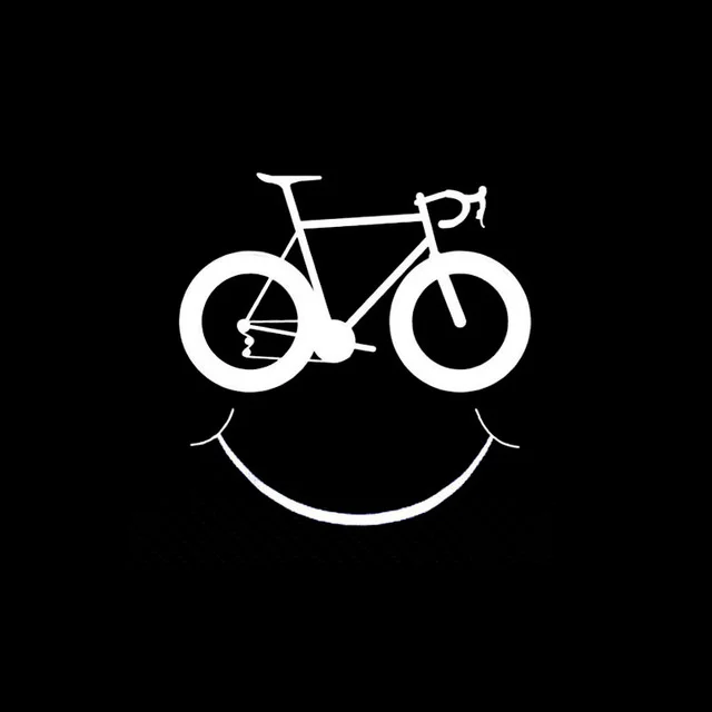 10cm*10cm Smiling Bicycle Pattern Car Sticker Waterproof Decal Laptop Suitcase Truck Motorcycle Auto Accessories PVC