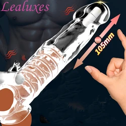 Reusable Condom Penis Extension Sleeve Delay Ejaculation Cock Cover Penis Extender Vibrator Sex Toys For Men Adults Products