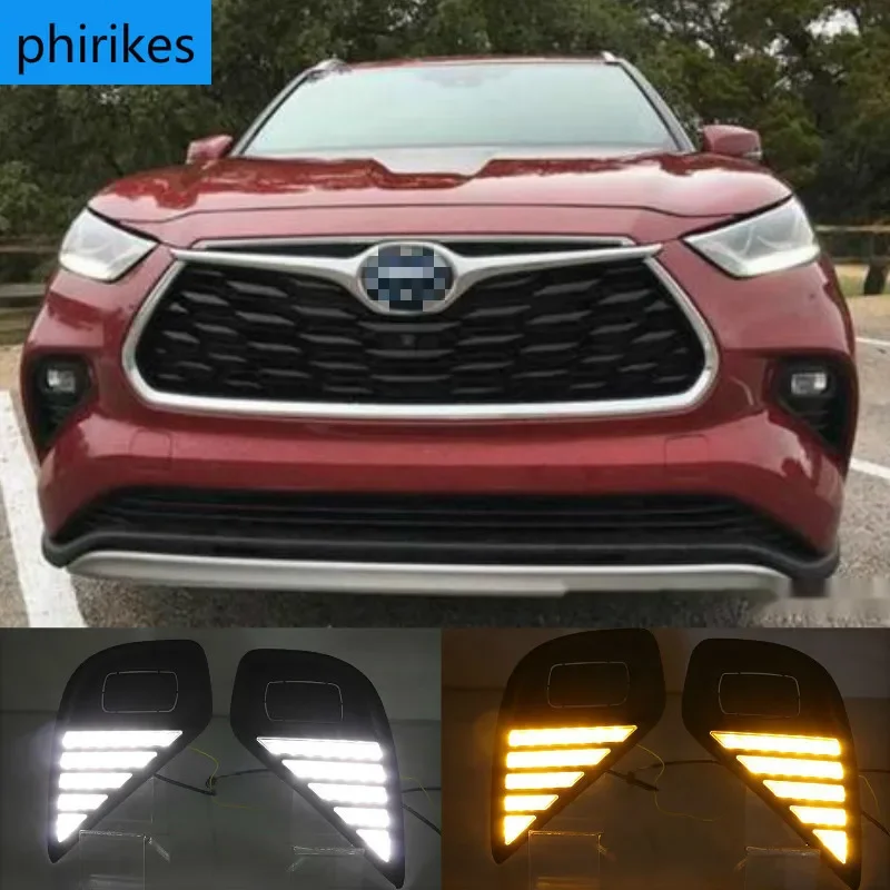 

2Pcs LED Daytime Running Light For Toyota Highlander 2020 2021 Car Accessories Waterproof DRL Fog Lamp Decoration