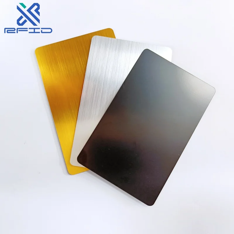 Custom Stainless Steel NFC Card NFC ID Card Blank Black NFC Aluminum Business Member Cards With Chip