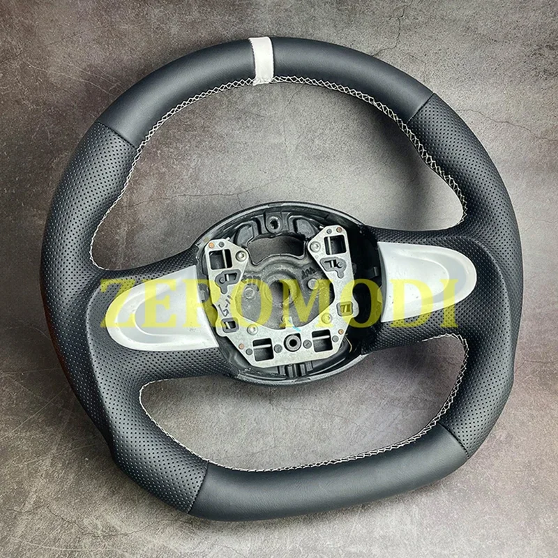 Leather Flat Bottom Steering Wheel Custom for MINI R56 R57 R58 Cooper S/One 2006 2007 2008 2009 2010 2011 2012 2013